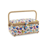 Small "Spools" Sewing Basket 9 1/4" x 6 1/4" x 4 1/2"